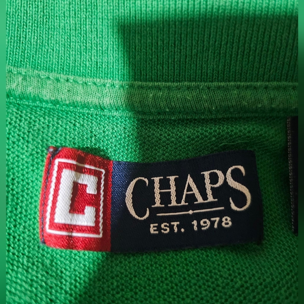Chaps Vibrant Green‎ Polo Shirt Size Large - Picture 5 of 6